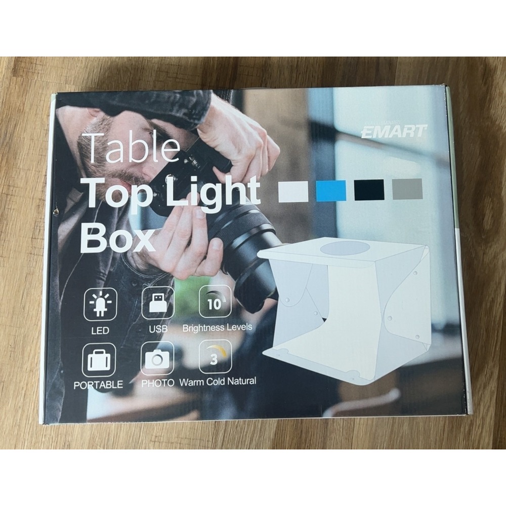 Emart 14x16 Table Top‎ LED Portable Light Box 4 color screens OPEN BOX Unused